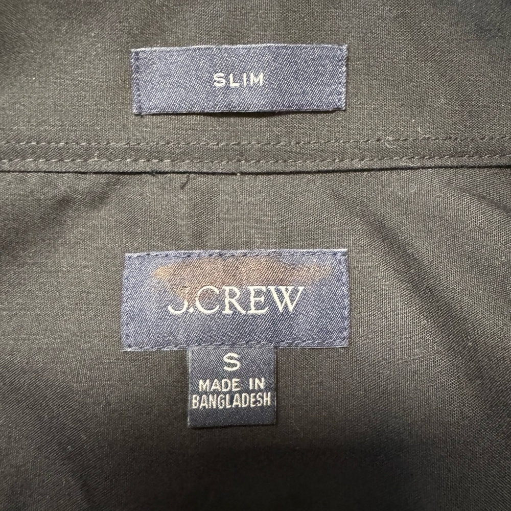 J. Crew Men’s Bowery Dress Shirt with Point Collar Black Slim Small - Picture 4 of 5